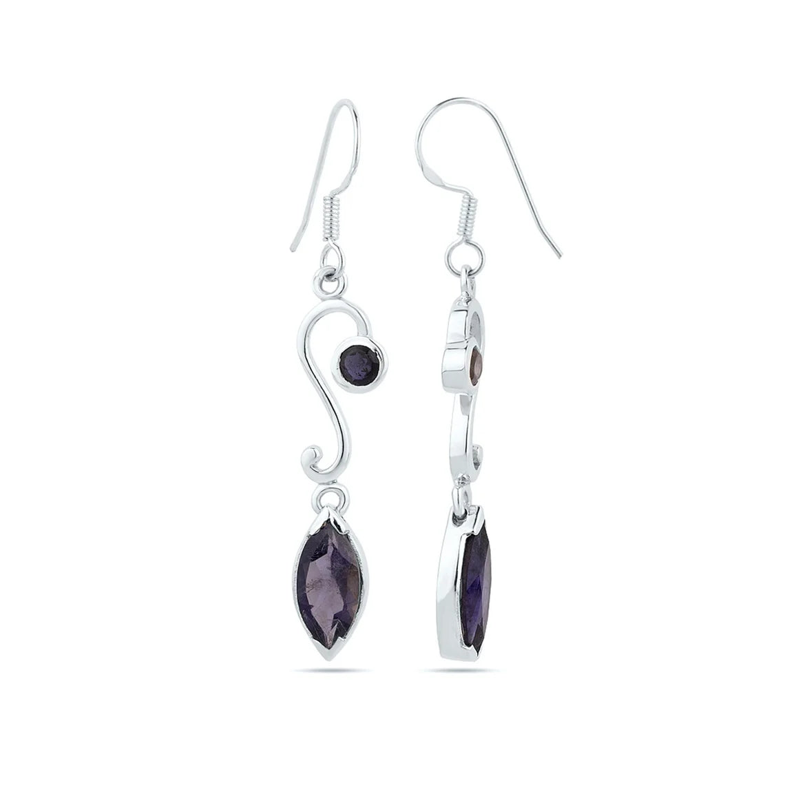 Iolite Gemstone Earrings, 925 Sterling Silver iolite Dangle Earrings