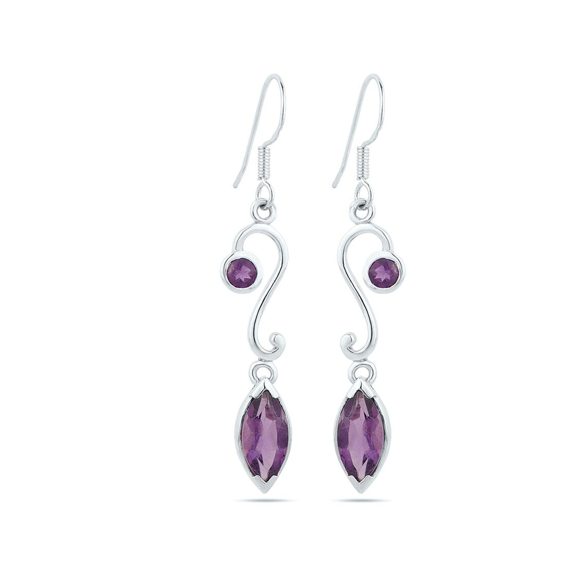 Sterling Silver Amethyst Gemstone Earrings