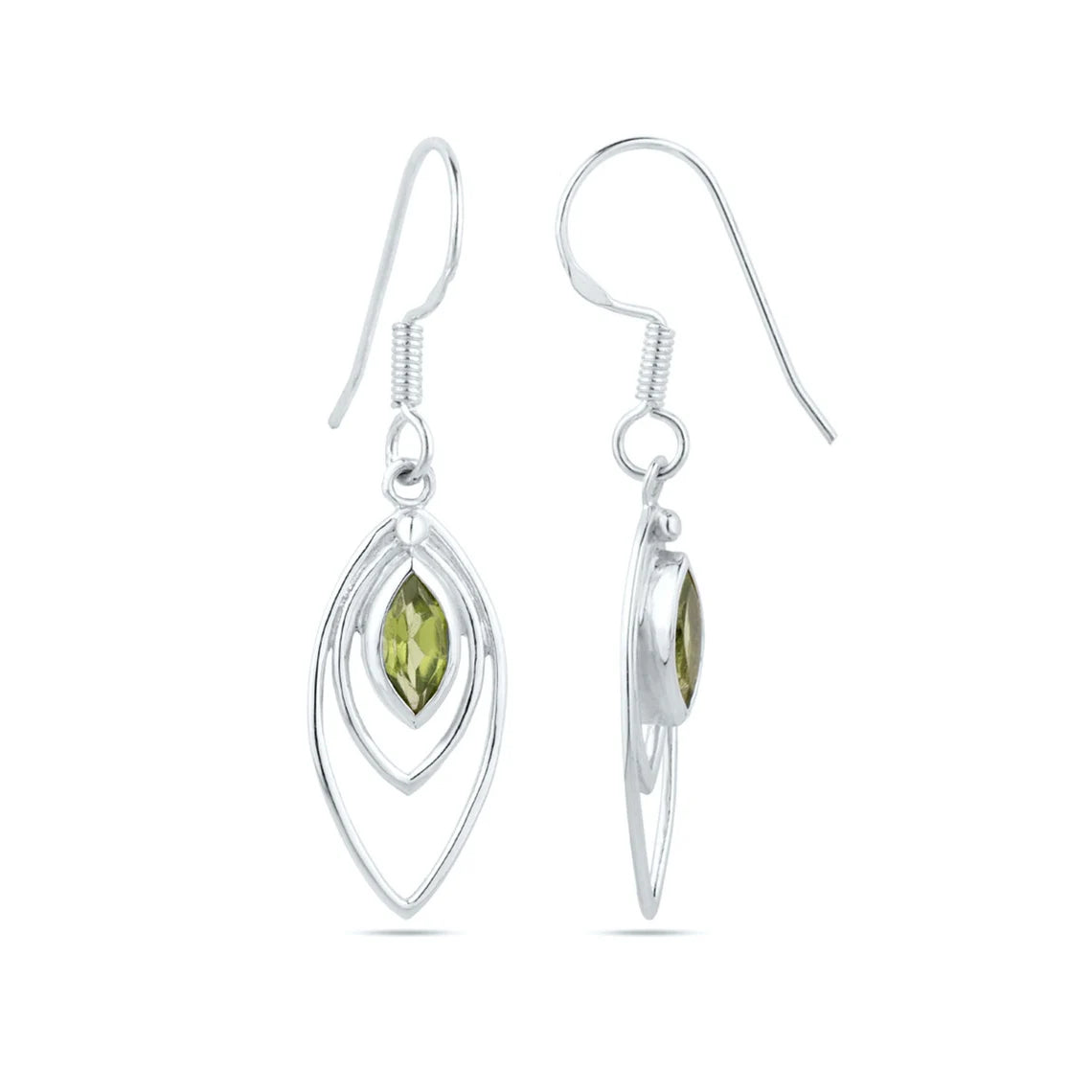 Natural Peridot Sterling Silver Earrings