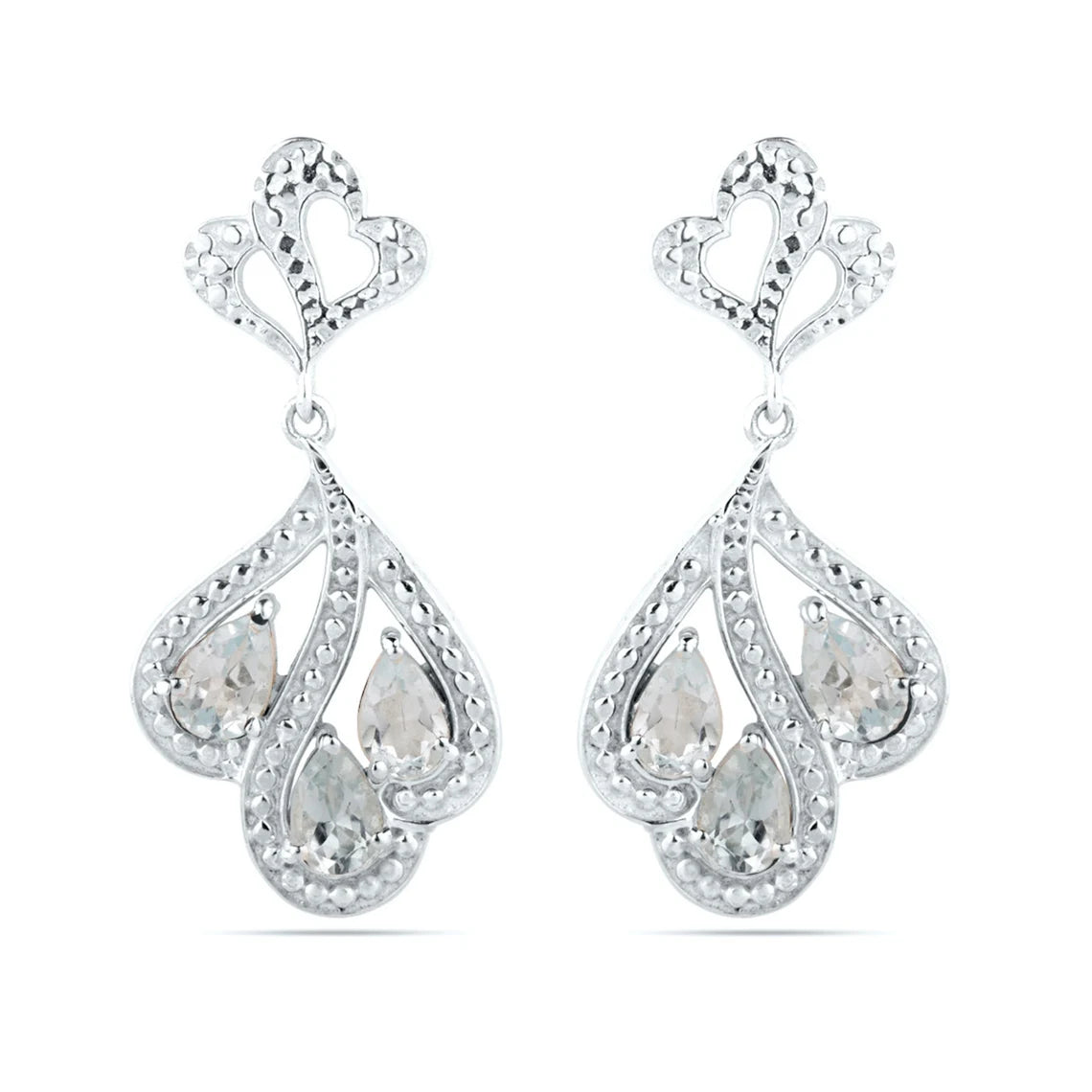Blue Topaz Earrings - Sterling Silver Personalized Earring