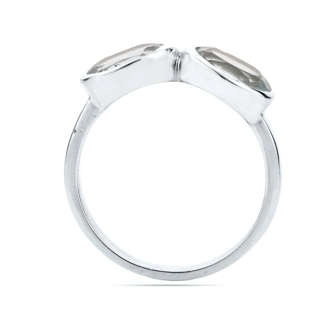 Natural Blue Topaz Ring - Oval Blue Topaz Ring - Two Stone Ring -925 Sterling Silver Ring Ring - Birthstone Ring