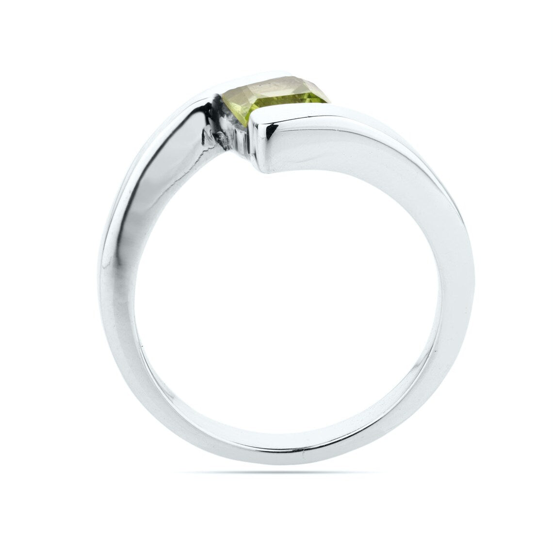 Peridot Ring - Peridot Silver Ring - August Birthstone Ring - Square Peridot Ring - Minimalist Peridot Ring - Peridot Gemstone Ring Handmade