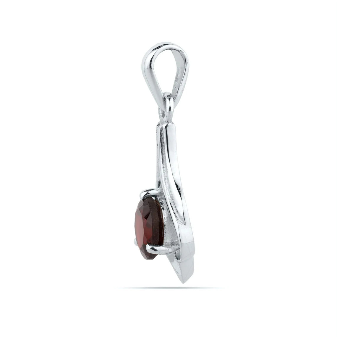 Natural Red Garnet ~ Round Pendant ~ 7 MM Round Garnet ~ 925 Sterling Silver ~ Silver Garnet Pendant ~ Gift For Her ~ Anniversary Gift