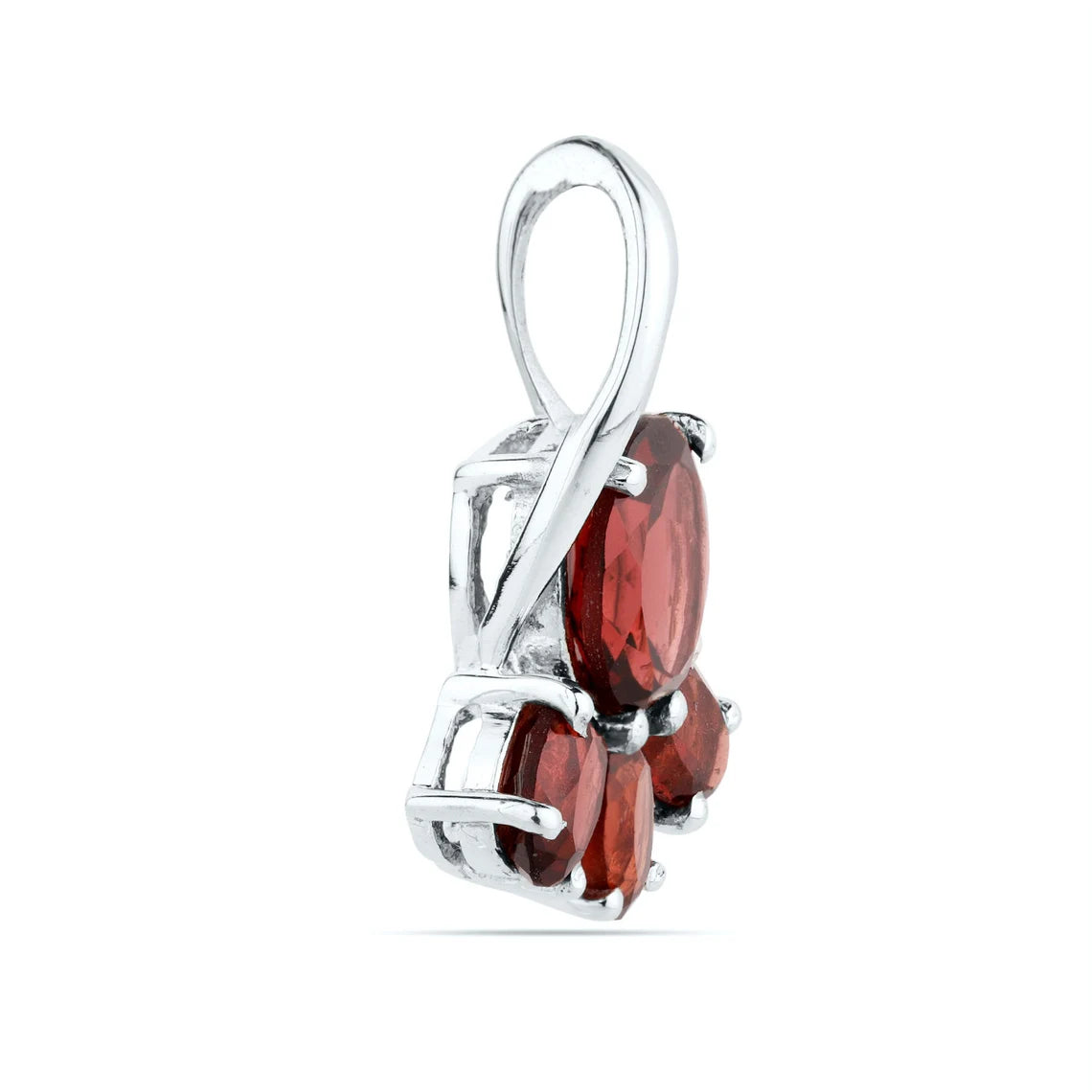 Garnet Gemstone Pendant-oval garnet pendant-prong set pendant-faceted garnet oval shape pendant