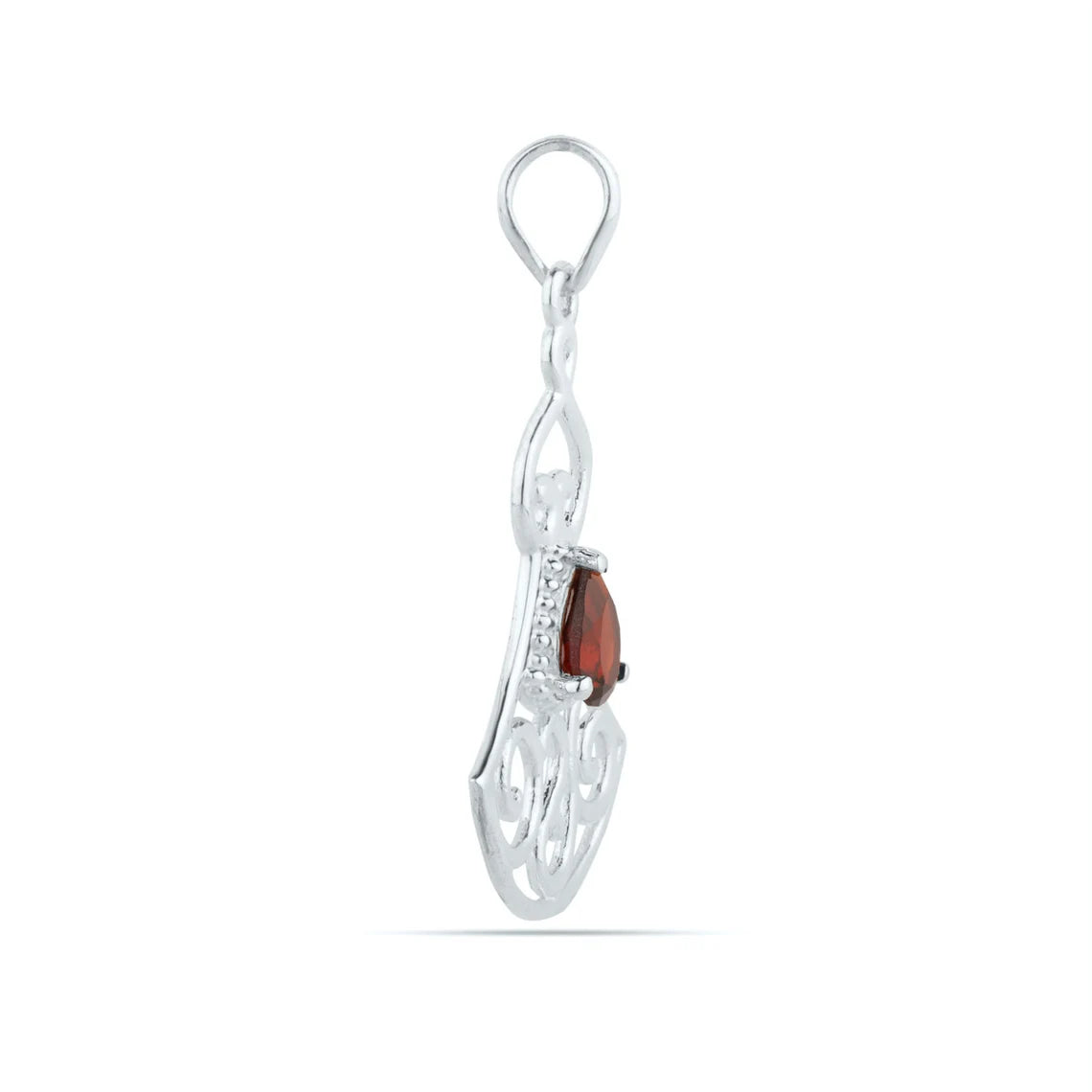 Garnet Gemstone Pendant, 925 Sterling Silver Garnet Pendant, Garnet Pear Pendant, Designer Pendant