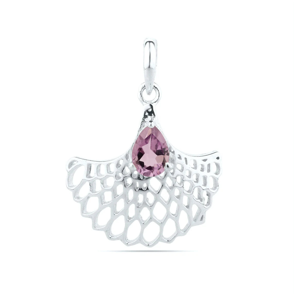 Natural Amethyst Pendant/Pear Amethyst Pendant/925 Silver Pendant/Gemstone Pendant/Gift For Her/February Birthstone Pendant/Women Pendant