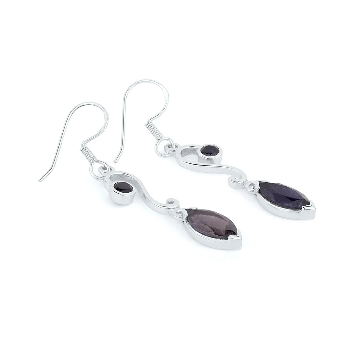 Iolite Gemstone Earrings, 925 Sterling Silver iolite Dangle Earrings