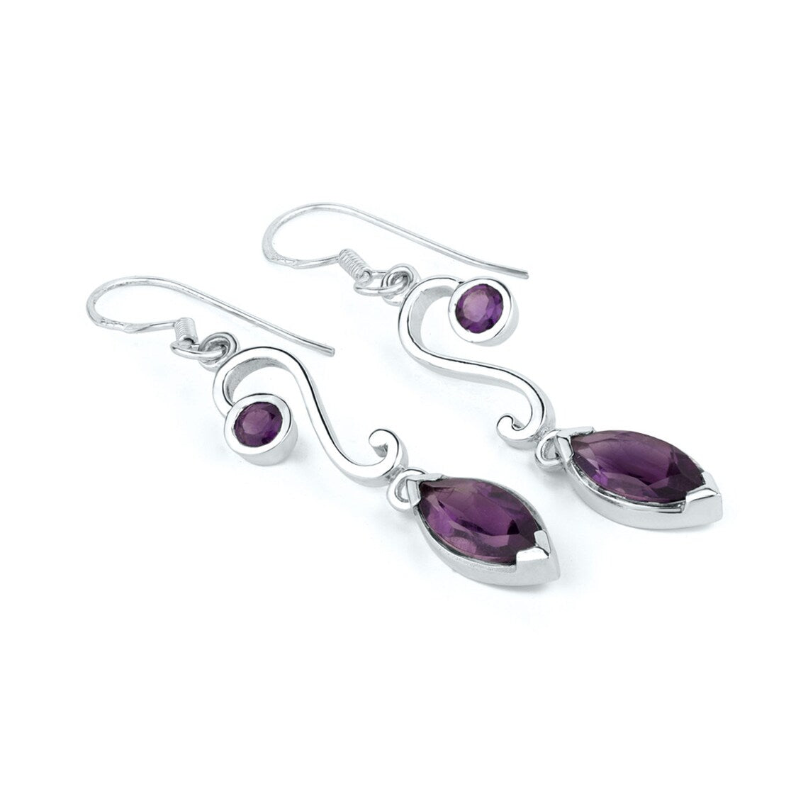 Sterling Silver Amethyst Gemstone Earrings