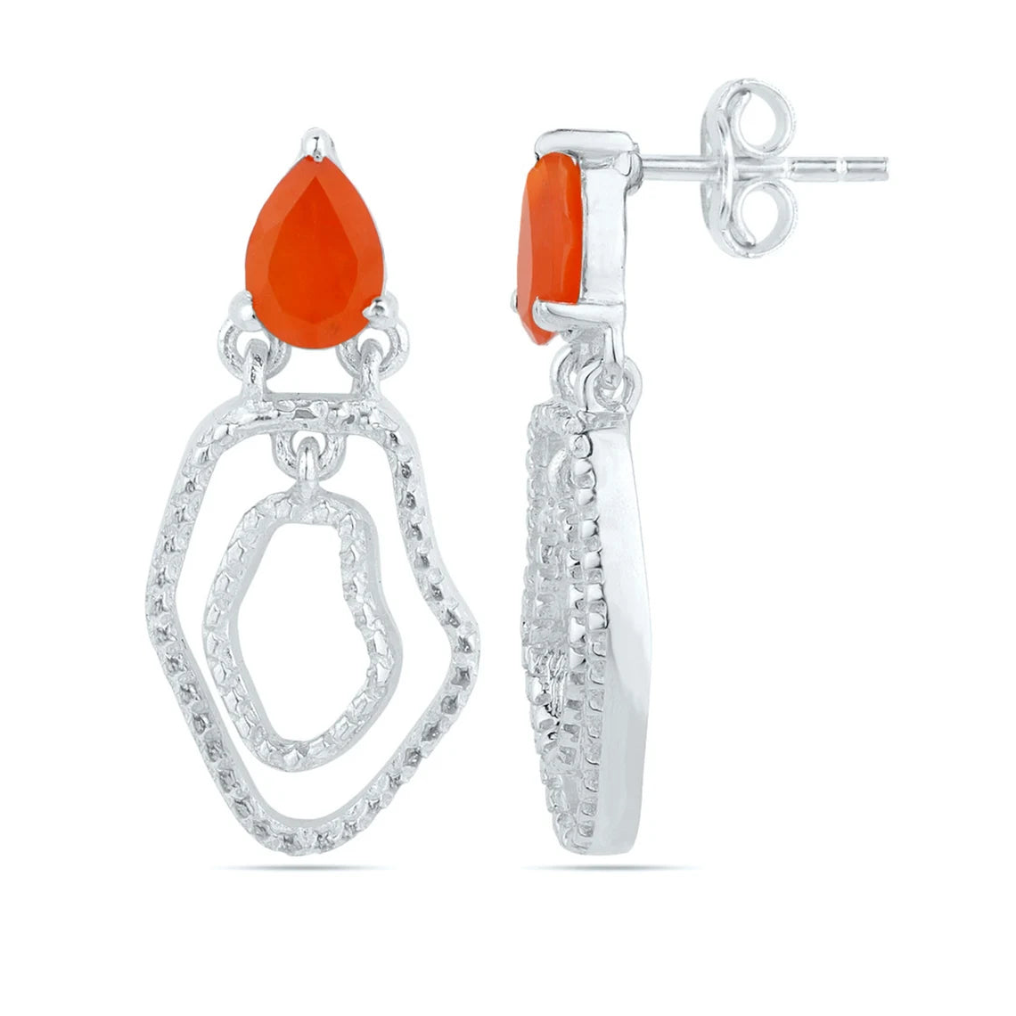 Sterling Silver Amethyst Earrings - Carnelian Earring - Blue Topaz Earrings - Smoky Quartz Earrings - Garnet Rhodolite Earrings - Green Peridot Designer Earrings