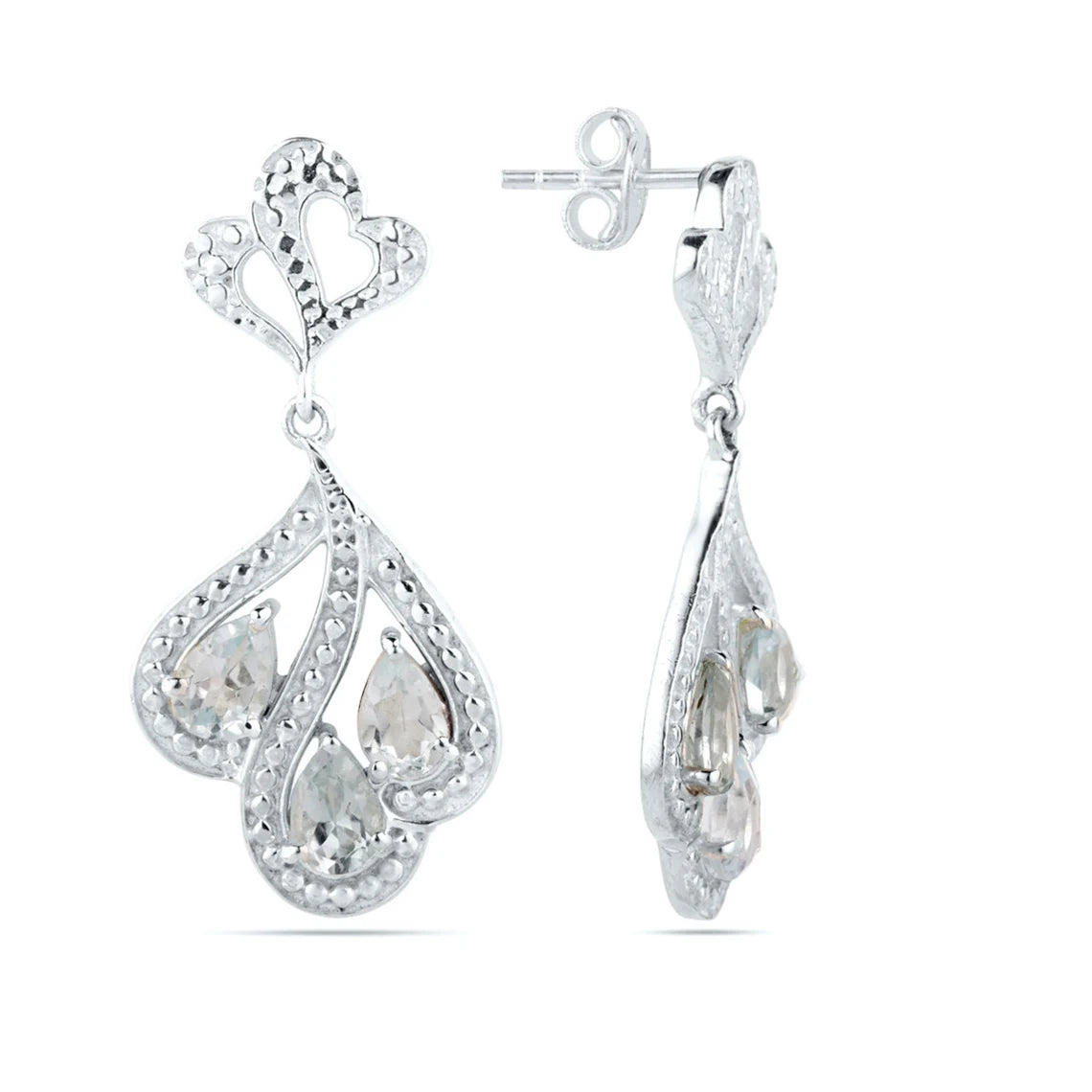 Blue Topaz Earrings - Sterling Silver Personalized Earring