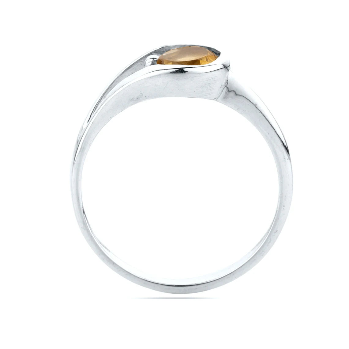 Natural Citrine Gemstone Ring in 925 Sterling Silver