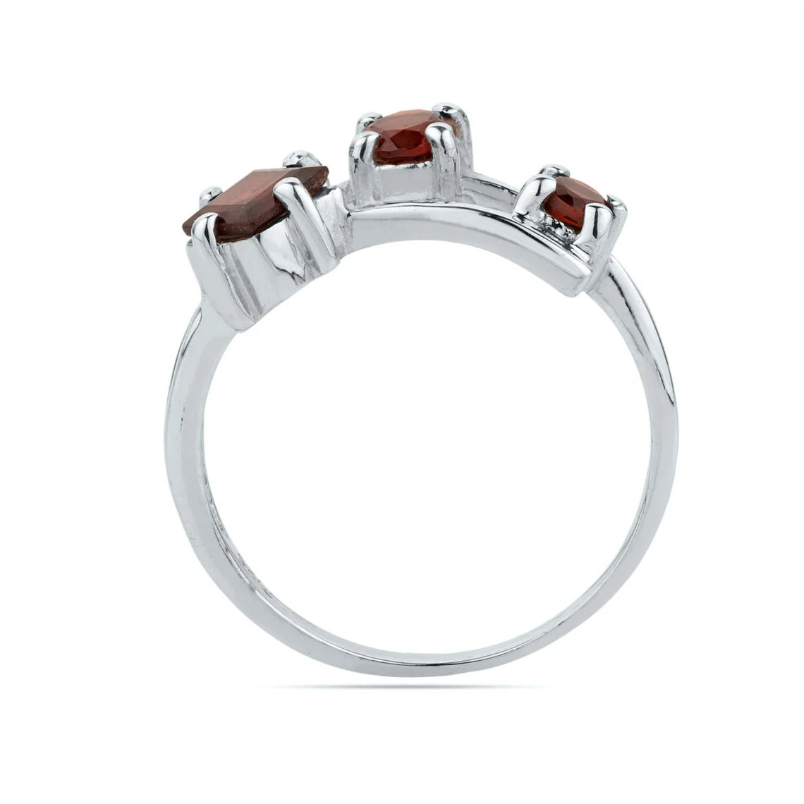 Garnet Gemstone Ring - engagement ring - prong setting ring - 925 sterling silver - Multi Gemstone Ring