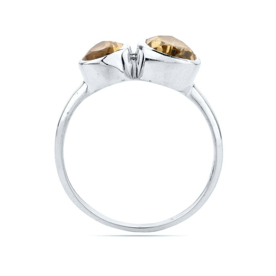 Natural Citrine Pear Sterling Silver Ring - Multi Citrine Gemstone Ring - Natural Citrine Ring