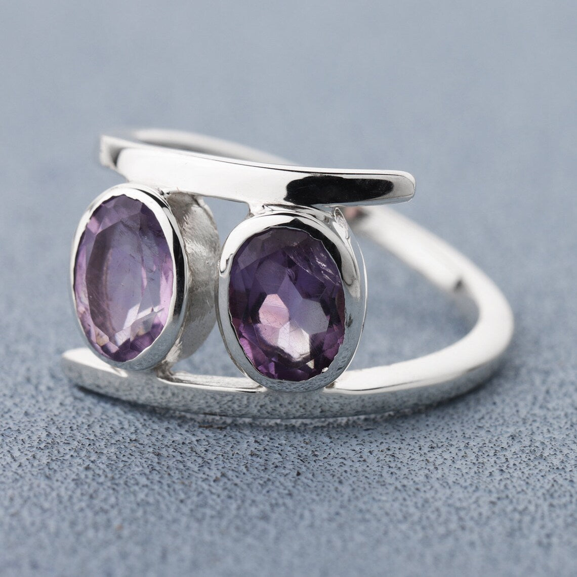 925 Sterling Silver - Choose any - Blue Topaz - Citrine - Amethyst - Garnet - Moonstone - iolite - Ring Jewelry