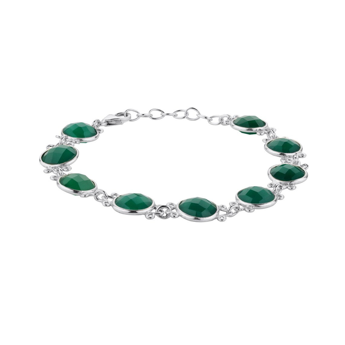 Green Onyx 925 Sterling Silver Bracelet