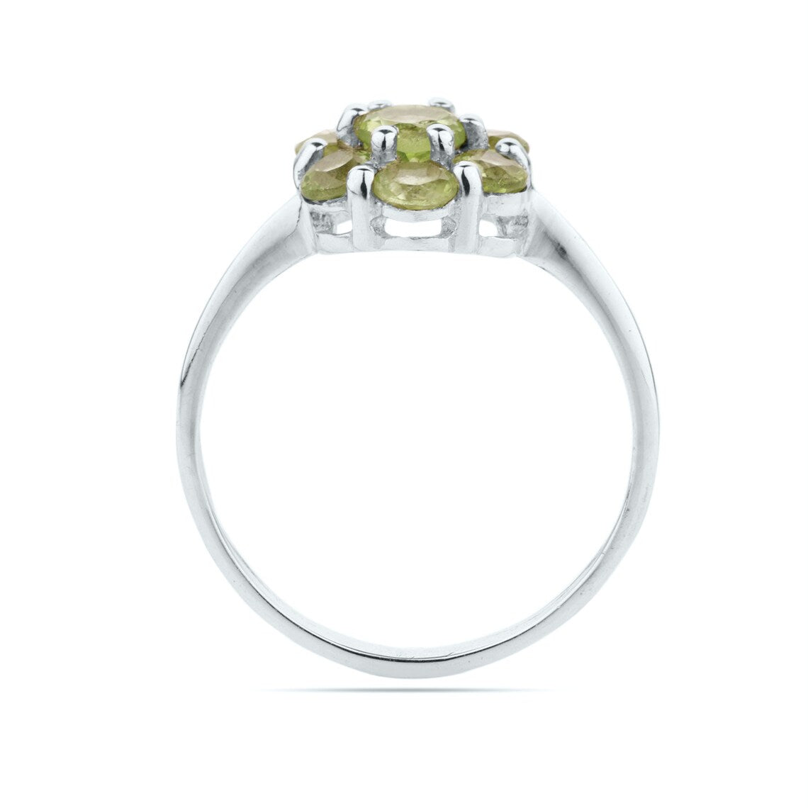 Tiny Princess Multi Peridot 0 925 Solid Sterling Silver Cluster Ring
