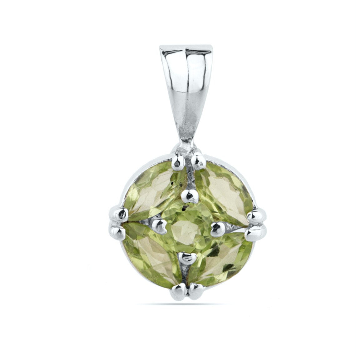 Natural Peridot Pendant, Sterling Silver Green Peridot Necklace, August Birthstone, Natural Gemstone Necklace, Marquise Pendant