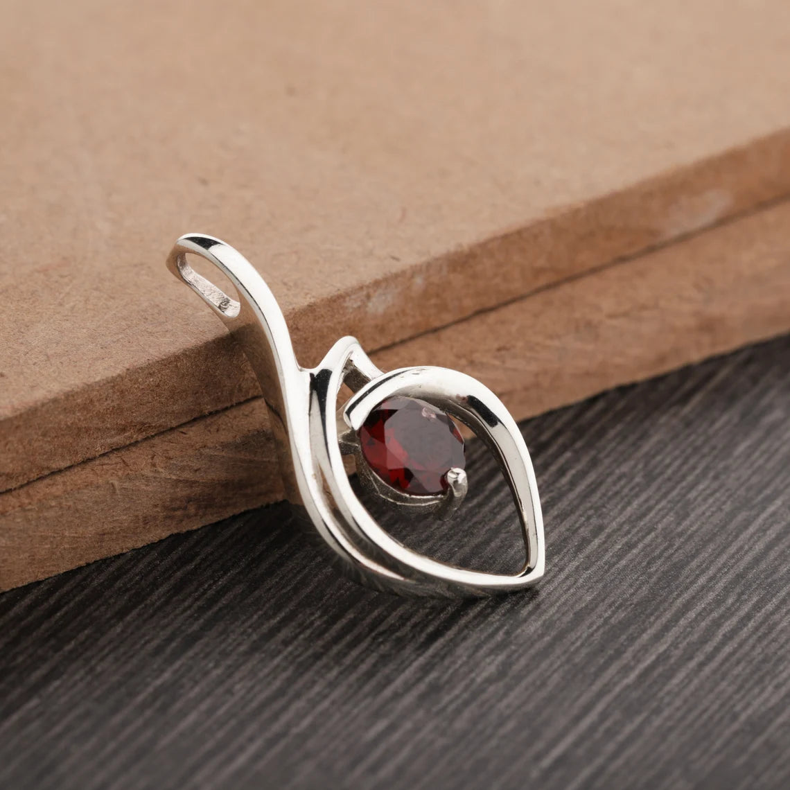 Natural Garnet Pendant, 925 Silver,January Birthstone, Cocktail Pendant, Attractive Pendant,January Birthday Pendant,Red Stone Color Pendant