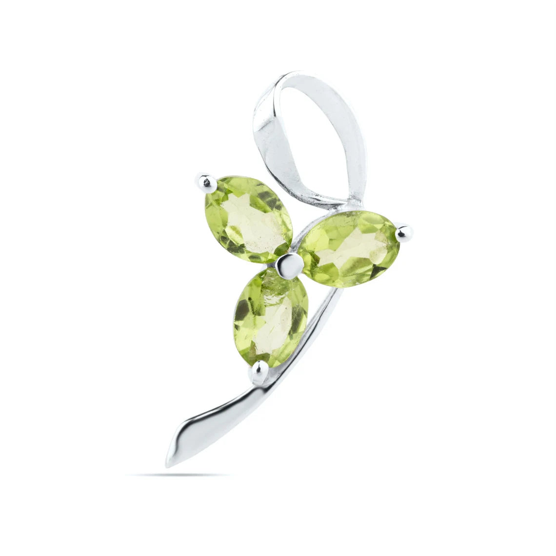 925 Solid Sterling Silver - 5X7 MM Oval Cut -100% Natural Peridot Gemstone Pendant - Handmade Silver Pendant