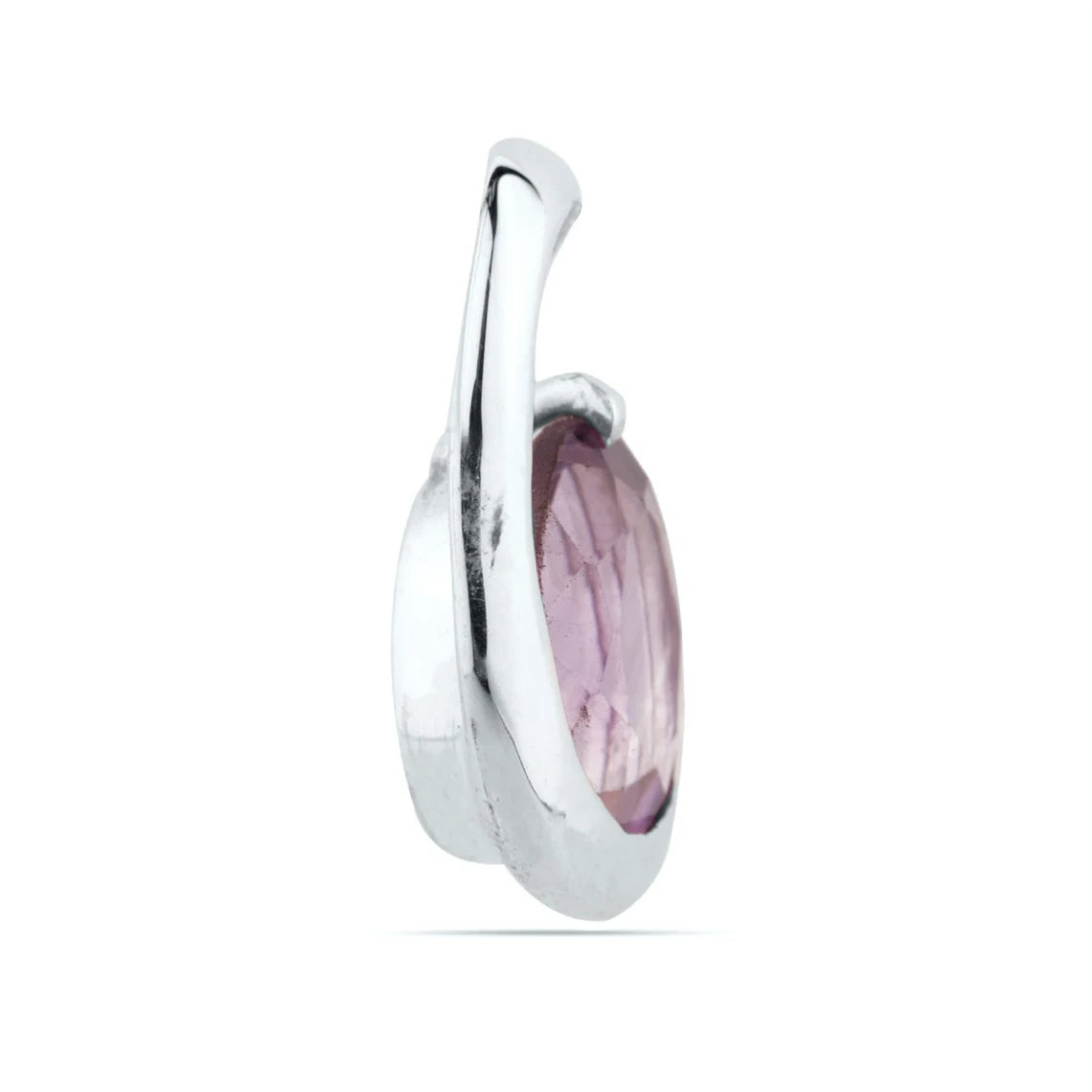 Amethyst Gemstone Pendant - Oval Shape Amethyst 925 Sterling Silver Pendant