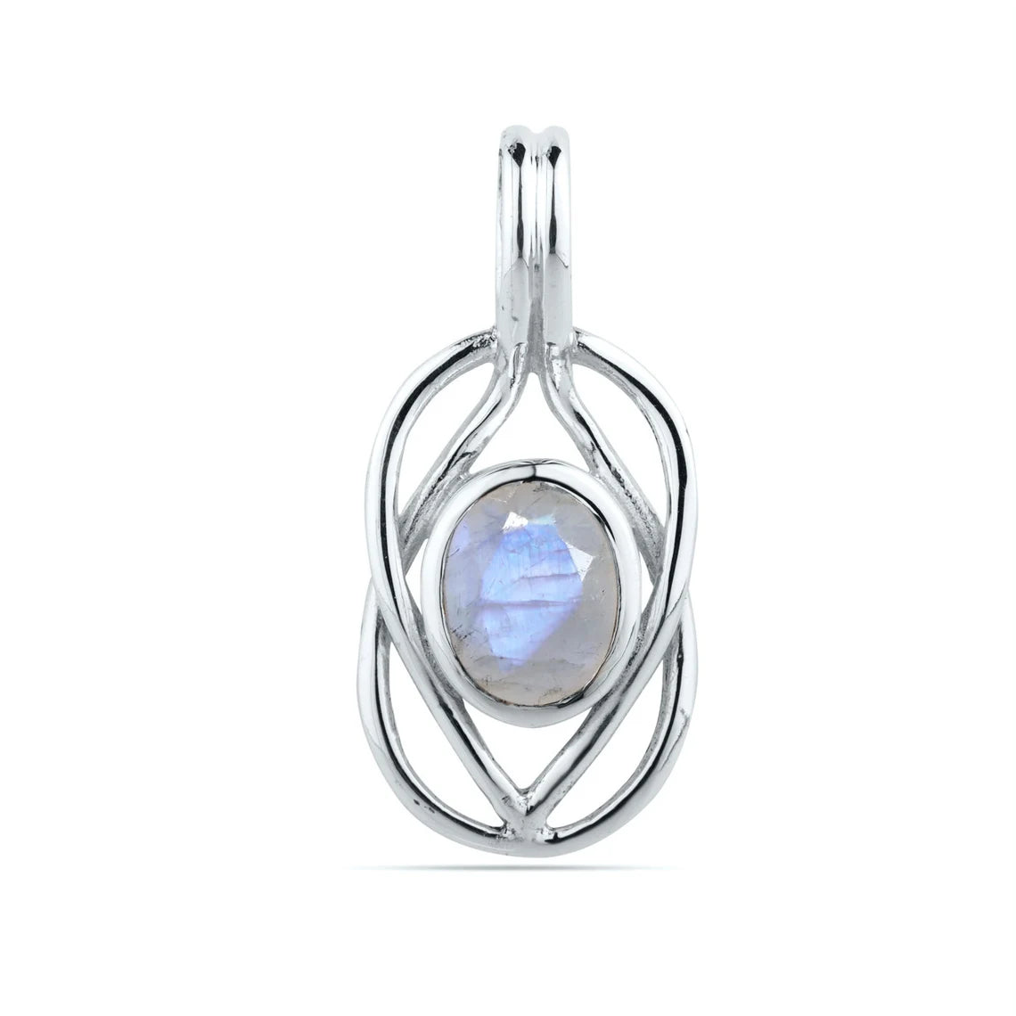 Rainbow Moonstone 925 sterling silver Pendant