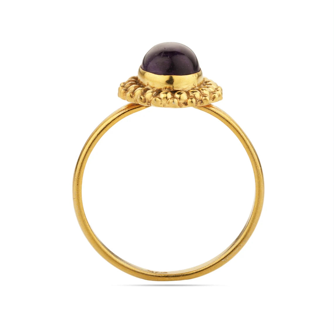 Purple Amethyst Gold Ring February Birthstone Ring, 18k Gold Plated Oval Ring, birthday gift, stackable ring Amethyst Gemstone Ring