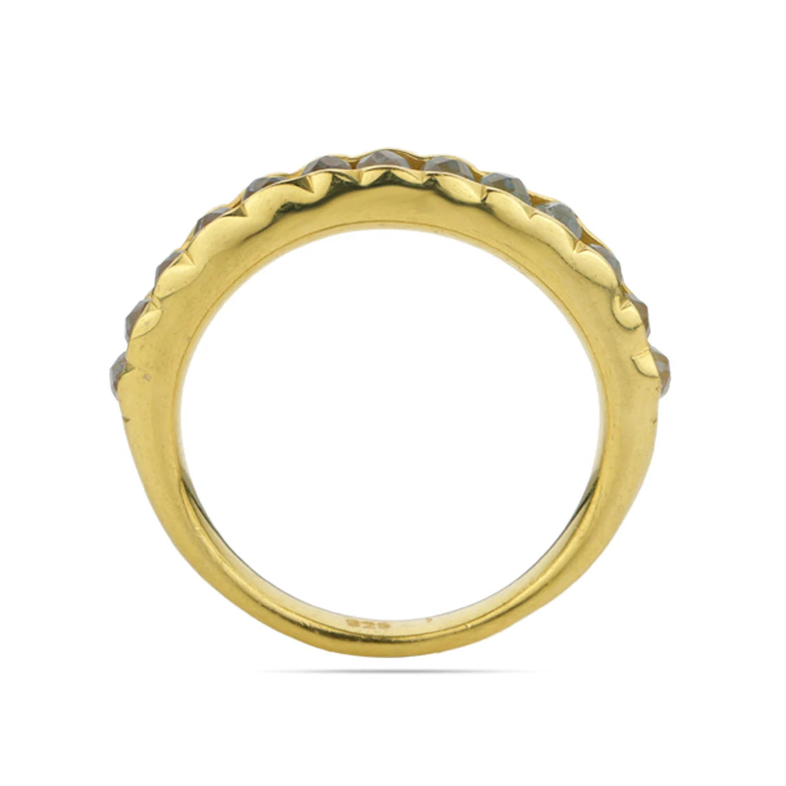 Eternity Band - Sterling Silver Ring, Blue Topaz Gemstone Ring