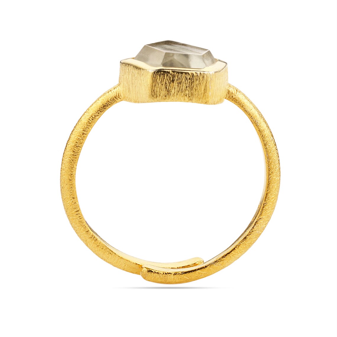 Green Amethyst Ring, Kite Shape Ring, 925 Solid Sterling Silver, Natural Green amethyst kite Ring 18K Gold Fill Gift Ring Adjustable