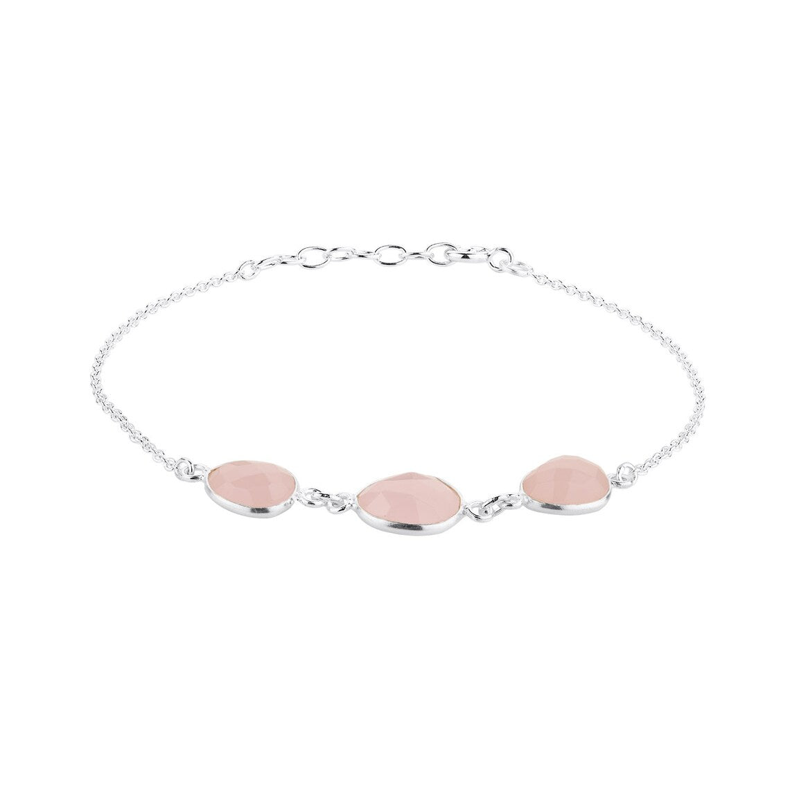 Pink Chalcedony bracelet, blush wedding, October Birthstone Bracelet, Couples Bracelet, Bridesmaid Bracelet gemstone