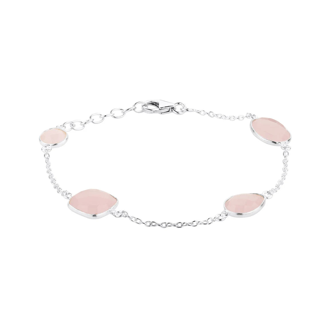 Pink Chalcedony 925 Sterling Silver Bracelet Artisan Handcrafted Bracelet