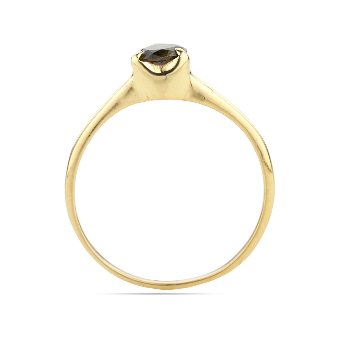 Green Tourmaline Heart Ring - Delicate Gold Ring - Natural Tourmaline stacking Ring - All size ring Birthstone Ring