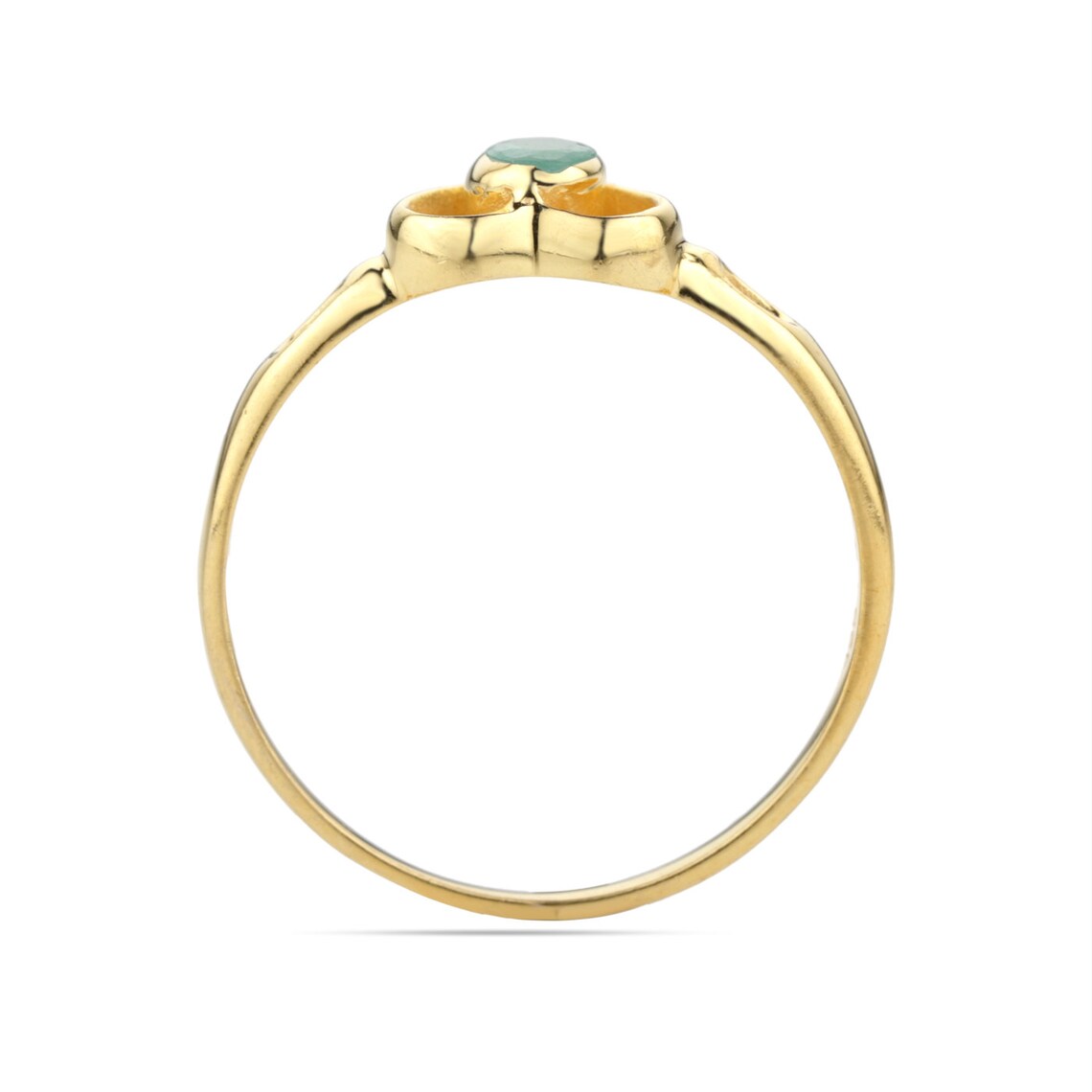 Emerald Heart Gold Ring,May Birthstone Emerald Ring,Minimalist Sterling Silver Ring,Heart Ring, Dainty, Stack,Christmas Birthday Gift