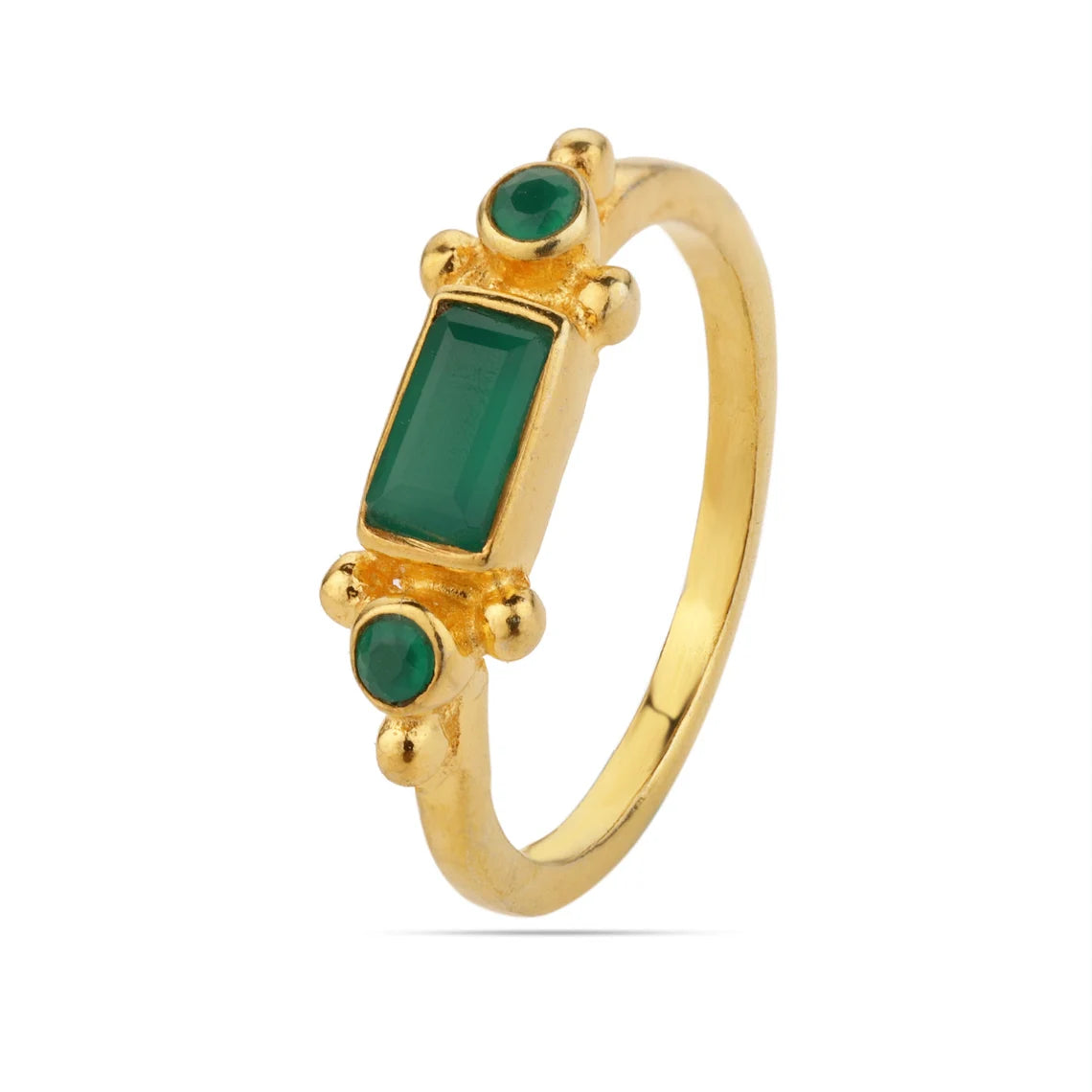 Green Onyx Ring - Green gold ring - multi gemstones all size rings handmade