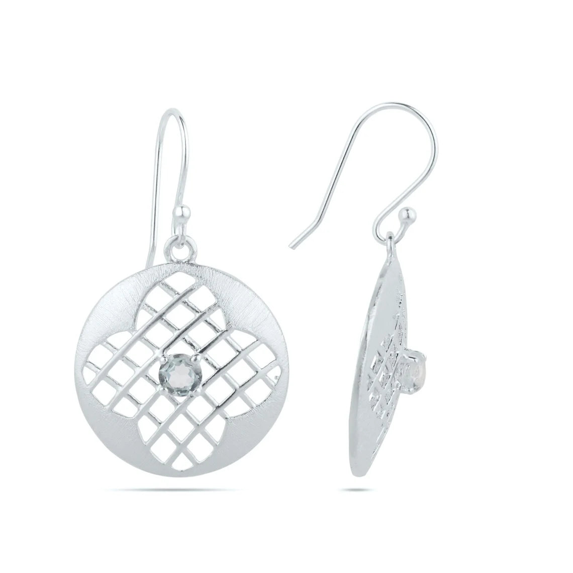 Dangle Earring - Blue Topaz Earring - 925 Sterling Silver Earring