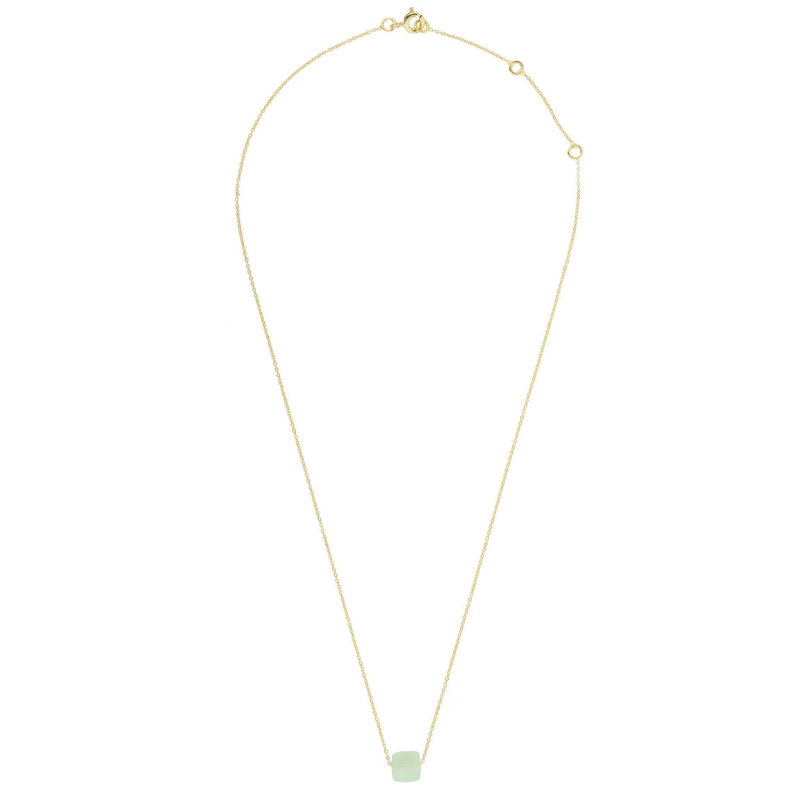 Aqua Chalcedony Gold Plating on 925 Sterling Silver Necklace, Chalcedony Crystal Necklace, Chalcedony Cushion Gemstone Necklace, Aqua Chalcedony Gold Plated Boho Necklace