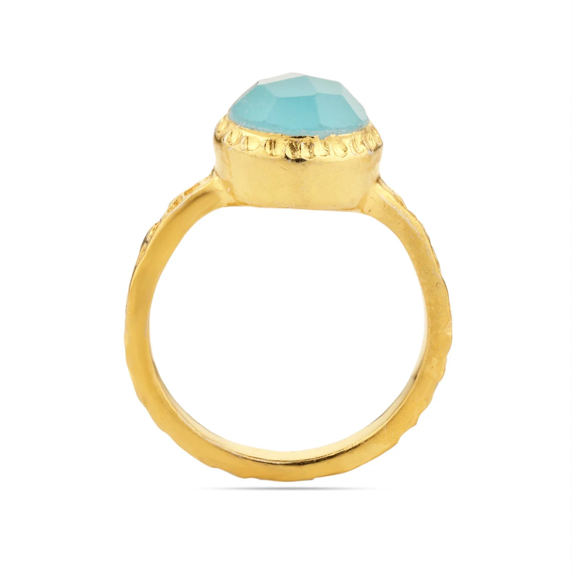 Aqua Chalcedony Ring, 925 Silver Ring, Hammered Band Ring, Handmade Ring, First Choice Ring, Statement Ring, Birthday Gift