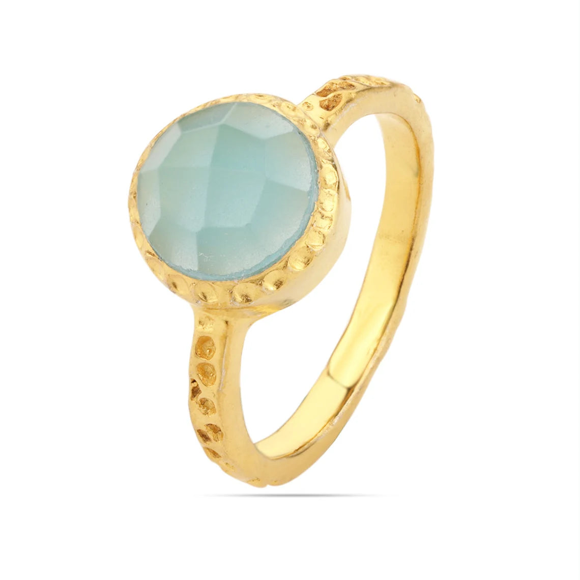 Aqua Chalcedony Ring, 925 Silver Ring, Hammered Band Ring, Handmade Ring, First Choice Ring, Statement Ring, Birthday Gift*