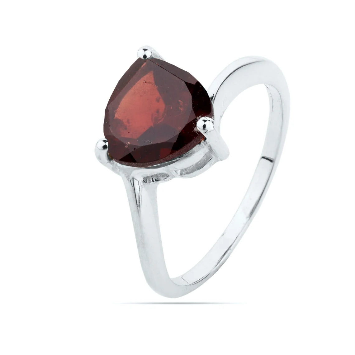 garnet sterling silver ring