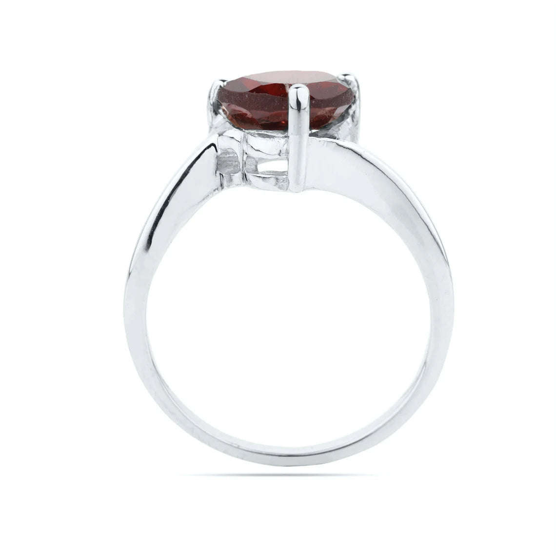 garnet sterling silver ring