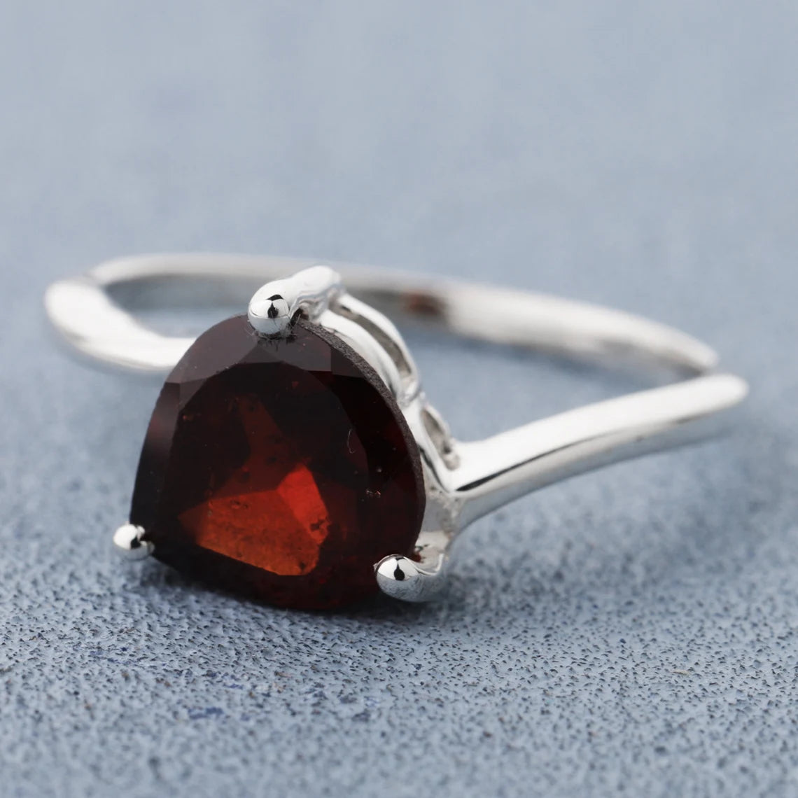 garnet sterling silver ring
