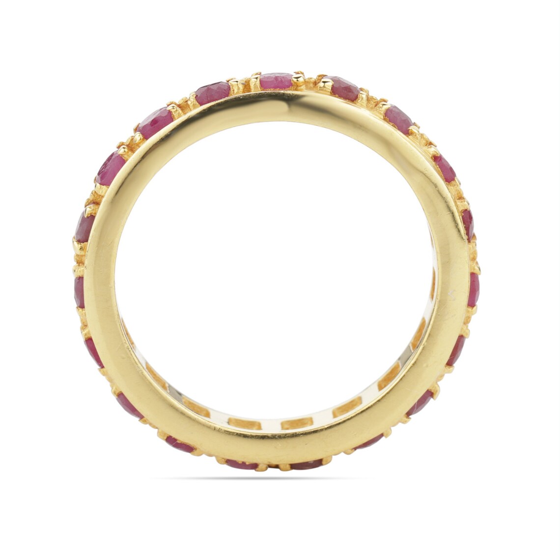 Natural Ruby Engagement Gold Band Ring Wedding Band Ruby Gemstone Ring SIZE US 8