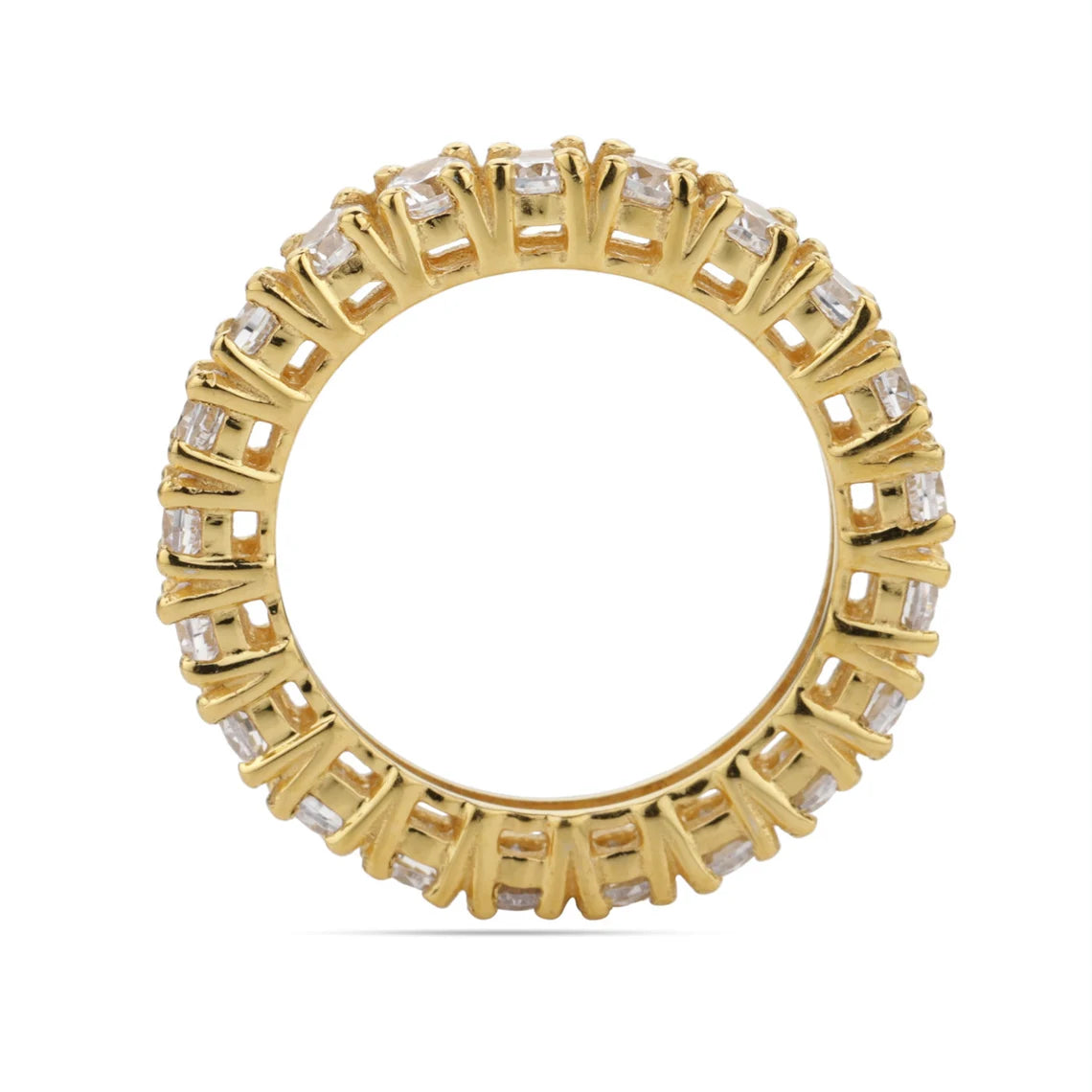 Zirconia Pave Engagement Band Ring - CZ Ring, Engagement Ring, Dainty Ring, Cubic zircon Ring, Crystal Stack CZ Gold Band Ring US 7 Size