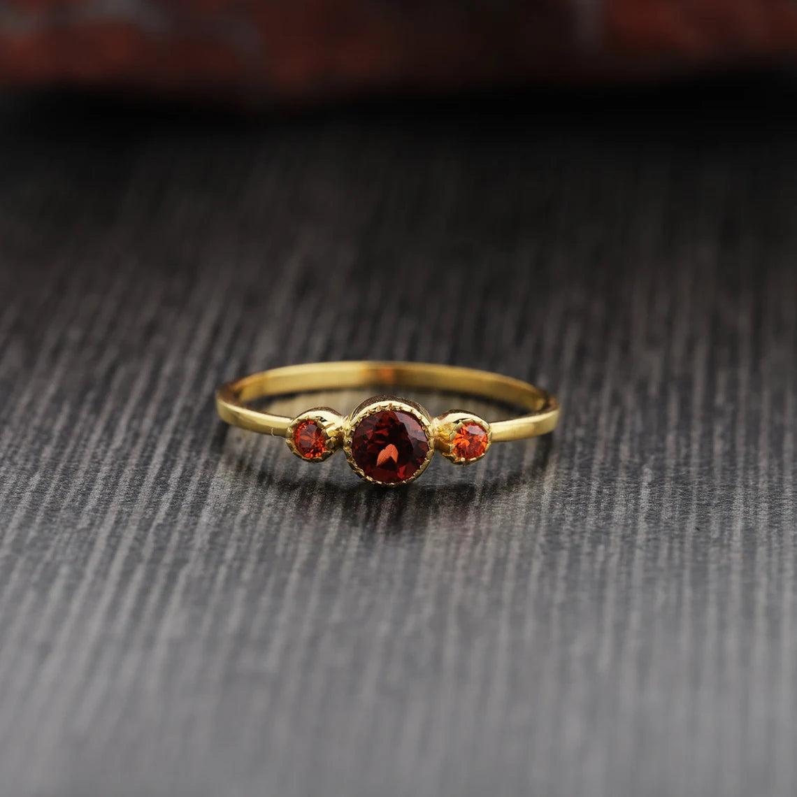 Minimalist Labradorite Ring, Green CZ Labradorite Ring, Garnet Minimalist Round Ring, Green Chryso Onyx Ring, Gold dainty ring delicate ring