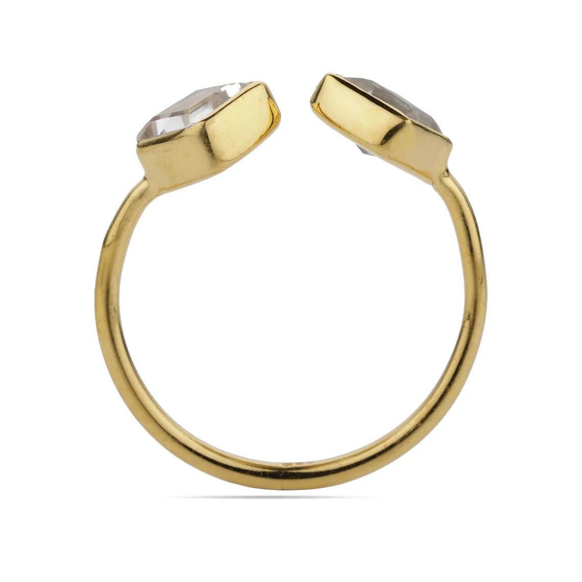 Clear White Crystal Ring, Crystal quartz Ring, Gemstone Ring, Adjustable Ring