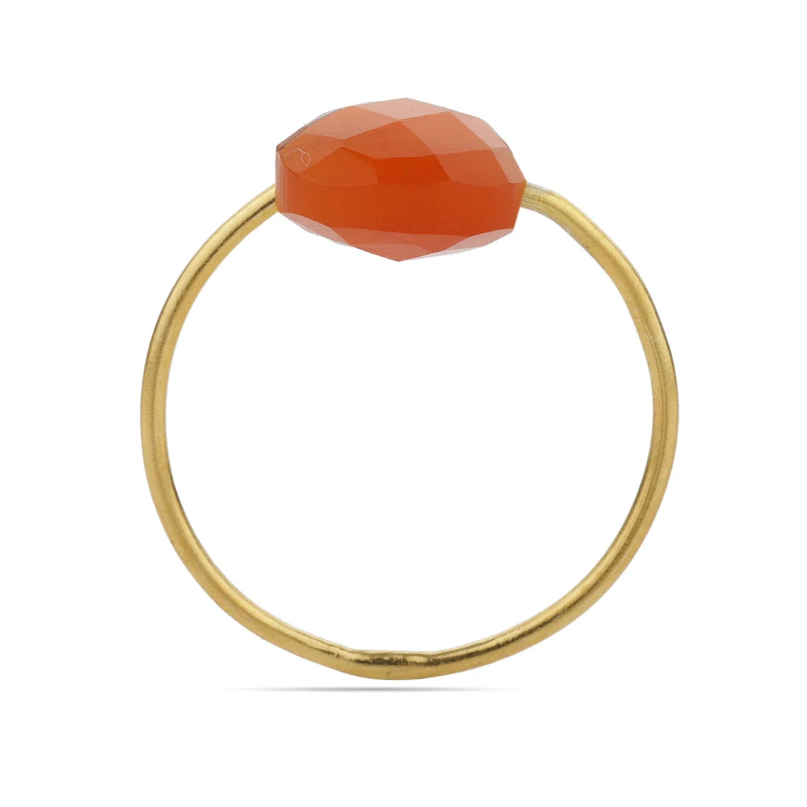 Carnelian Ring - Gold Ring - Cushion Ring - Birthstone Ring - Gemstone Ring - Stackable Ring - Bridesmaid ring