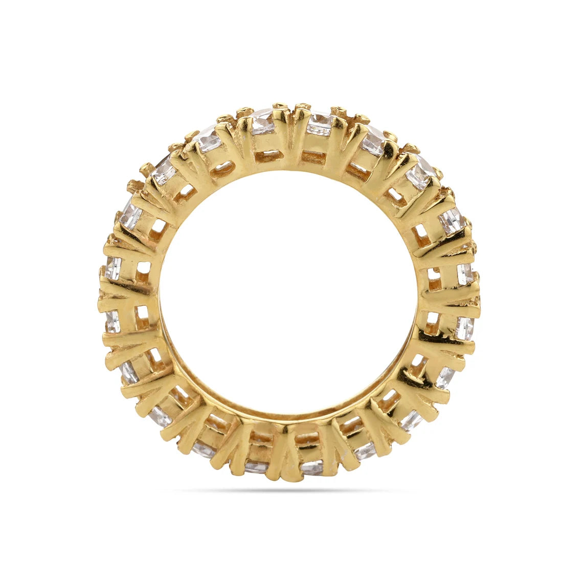 Zirconia Gold Band - Engagement Band Ring - Pave CZ Ring, Minimalist Engagement Ring, Dainty Ring, Crystal Stack CZ Gold Band Ring Size US 5