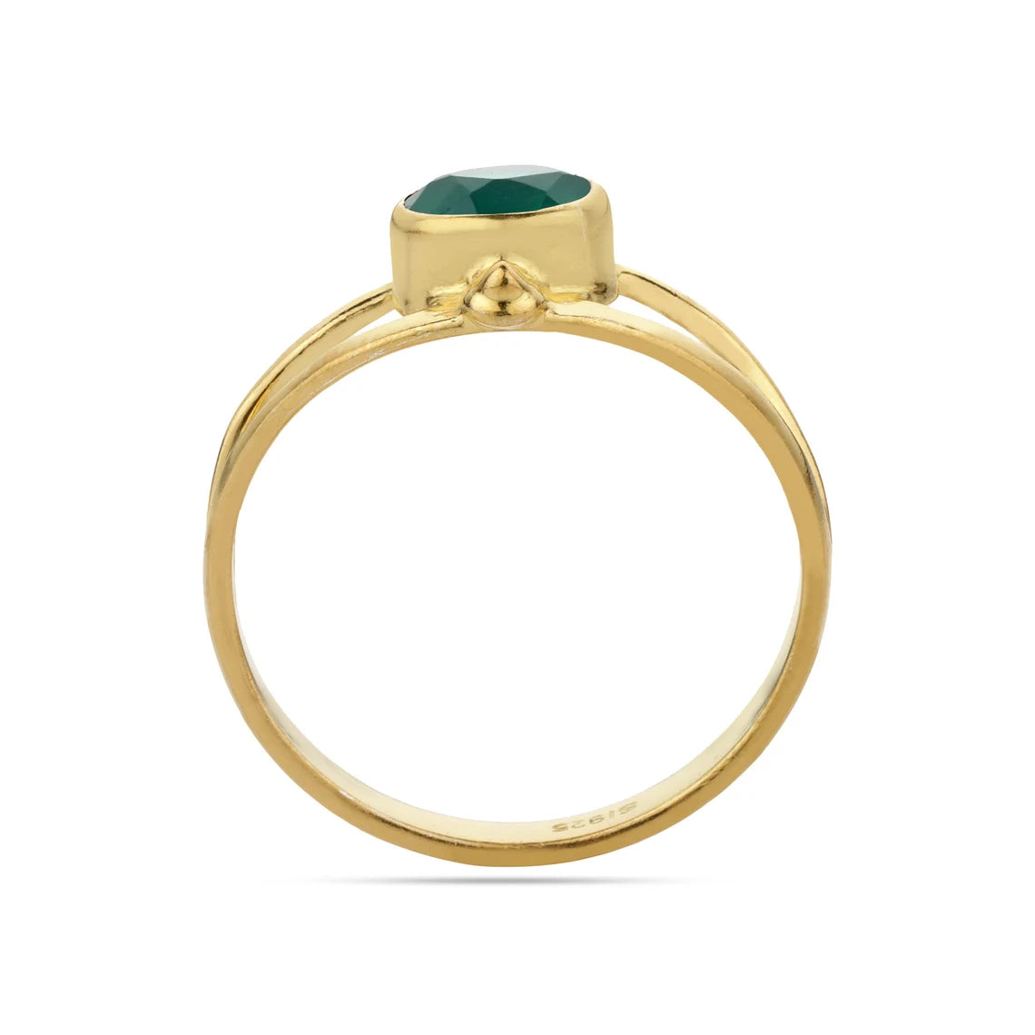 Round Green Onyx Gold Ring,Natural Green Onyx Gemstone Ring,Green Onyx Gold Ring 18k Gold Plated Sterling Silver Ring Handmade Ring