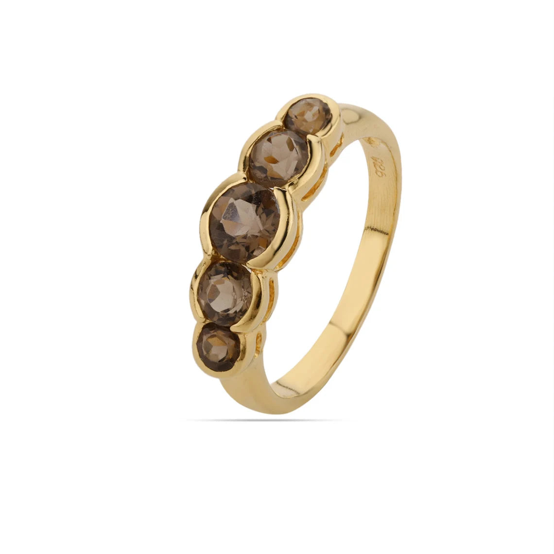 Smoky Topaz Ring, Multi Smoky Gold Ring, Round Smoky Quartz Ring, Multi Gemstone Ring, Brown Stone Ring, Minimalist Ring, Handmade Ring