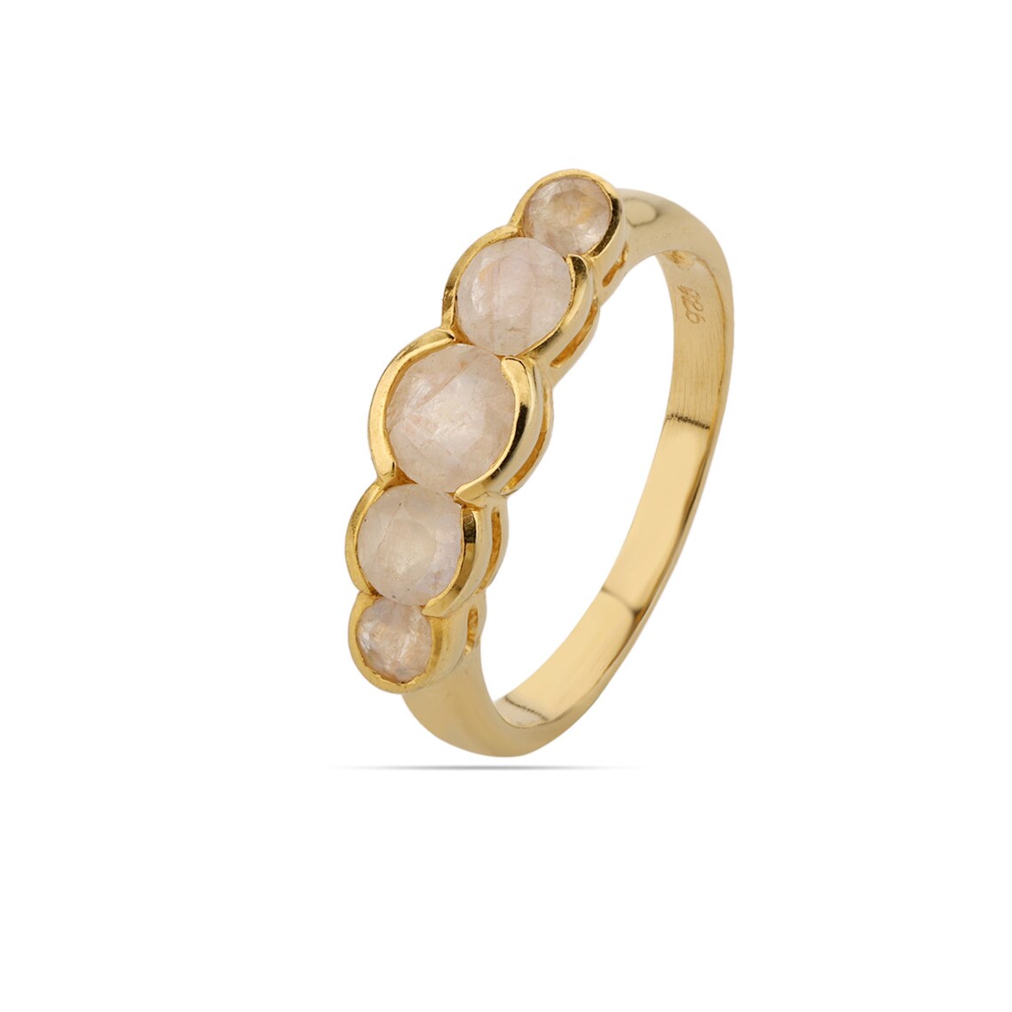 Rainbow Moonstone Ring, June Birthstone Ring, Round Moonstone Ring, Rainbow Moonstone Jewelry, Gold Ring, Stacking Ring