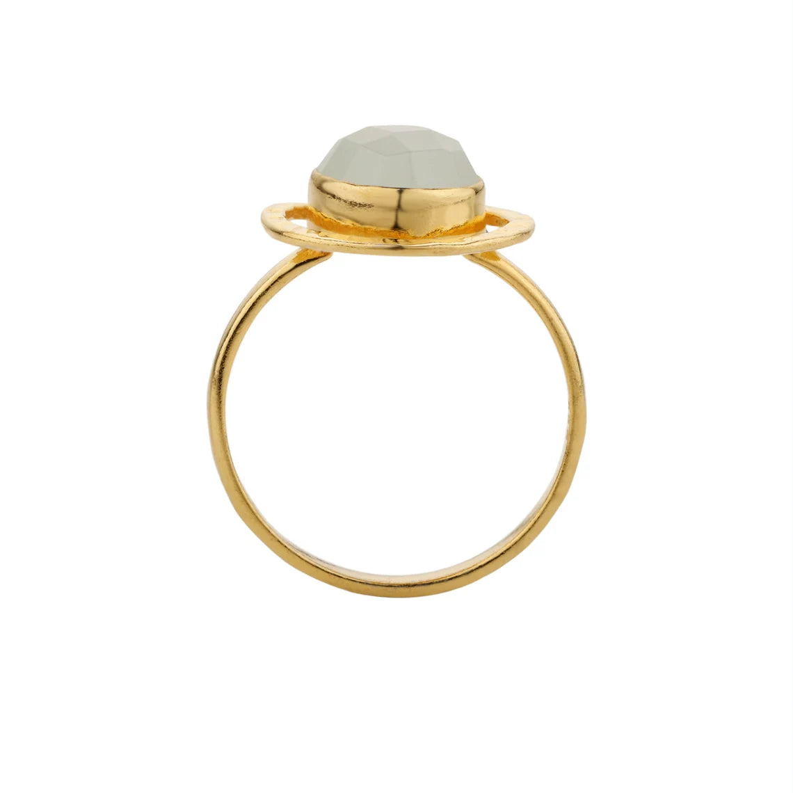 Aqua Onyx Ring / Aqua Chalcedony Ring - 925 Sterling Silver Ring /stackable / Handmade / Faceted Aqa Chalci Ring